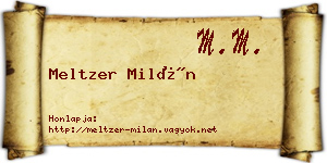 Meltzer Milán névjegykártya