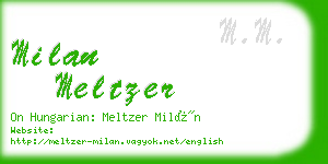 milan meltzer business card